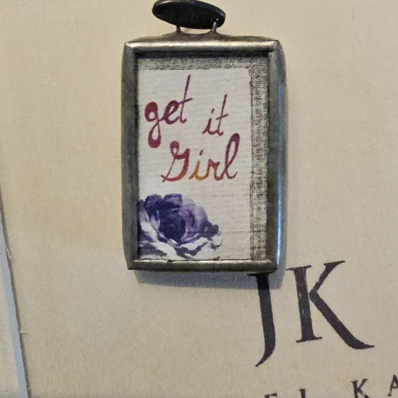 Jewel Kade Pink and Silver Crown Pendant - Picture 2 of 4